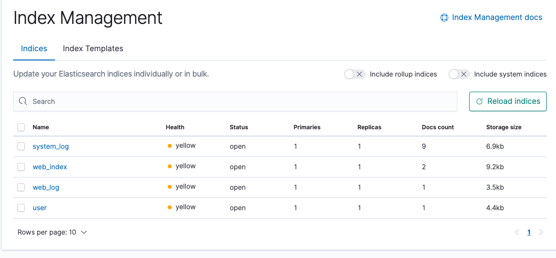 kibana-index-list